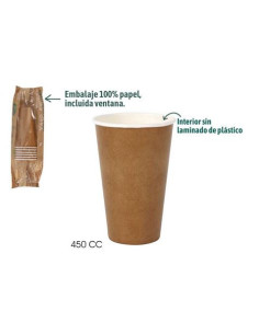 SET 6 VASOS CARTON KRAFT 450CC ALGON