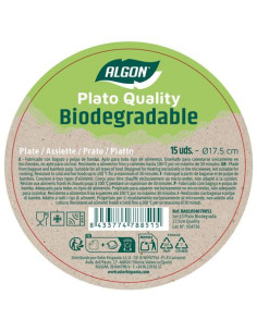 SET 15 PLATOS BIODEGRADABLES 17,5CM ALGON 2