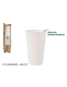 SET 15 VASO BLANCO CARTON 450CC ALGON