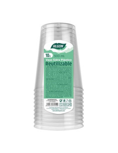 SET 15 VASOS REUTILIZABLES PLASTICO 500ML ALGON 2