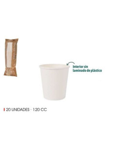 SET 20 VASO BLANCO CARTON 120CC ALGON