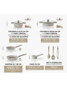 BATERIA DE COCINA 10 PIEZAS DENMARK MONIX 2