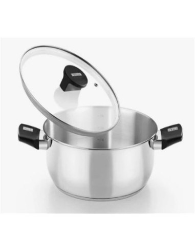 CACEROLA ACERO INOX CON TAPA VIDRIO 18CM ELITE MONIX