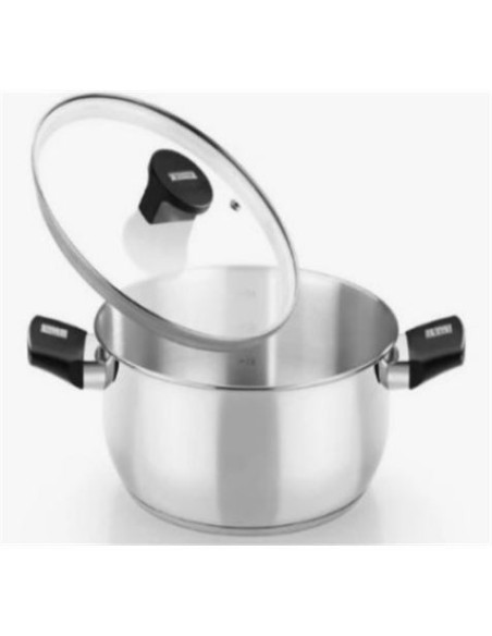 CACEROLA ACERO INOX CON TAPA VIDRIO 22CM ELITE MONIX