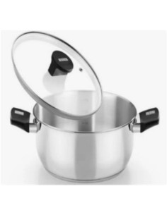 CACEROLA ACERO INOX CON TAPA VIDRIO 24CM ELITE MONIX