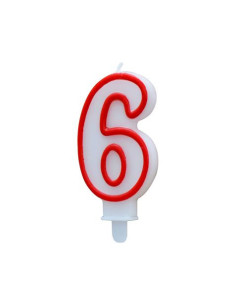 VELA BLANCA Y ROJA NUMERO 6 ALGON