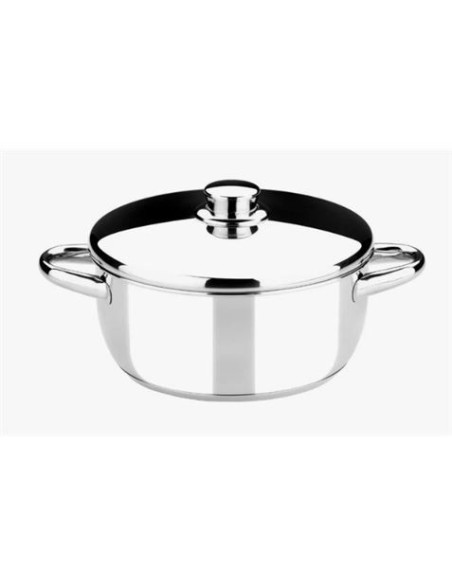 CACEROLA DE ACERO INOXIDABLE 30CM 7 LITROS OPTIMA CON TAPA ACERO MONIX