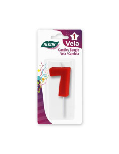VELA ROJA NUMERO 7 ALGON