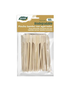 PACK 100 PINCHOS BAMBU CON AGARRADOR 10.5CM