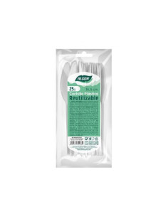 PACK 25 CUCHILLOS PLASTICOS REUTILIZABLES BLANCAS ALGON