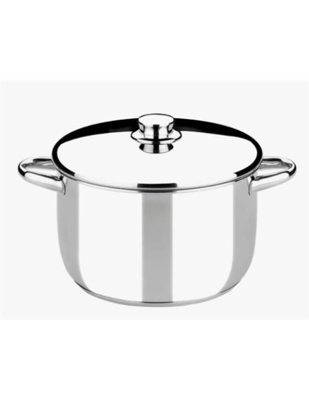 OLLA DE ACERO INOXIDABLE 26CM 8 LITROS OPTIMA CON TAPA ACERO MONIX