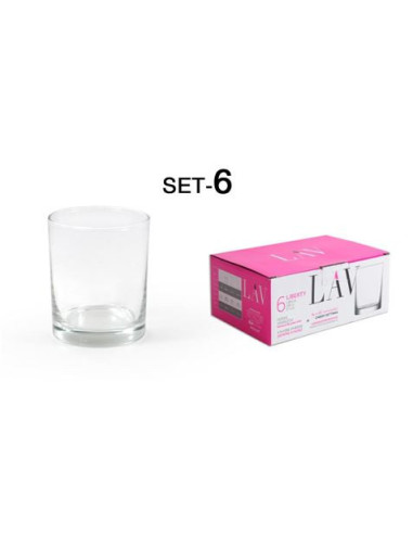 SET 6 VASOS WHISKY CRISTAL 280CC LIBERTY
