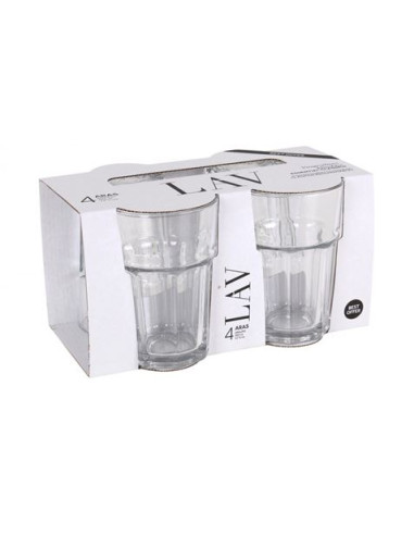 SET 4 VASOS VIDRIO 365CC ARAS LAV