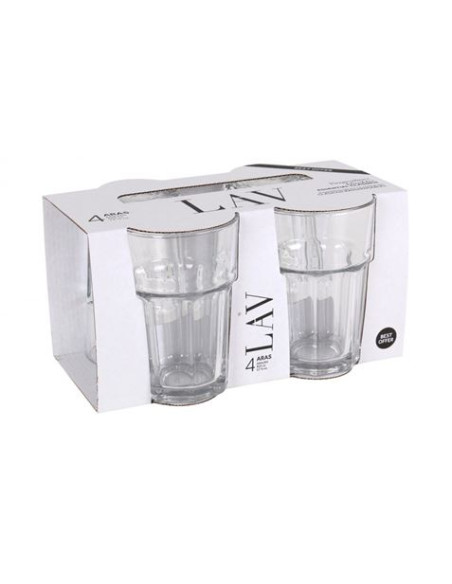 SET 4 VASOS VIDRIO 365CC ARAS LAV