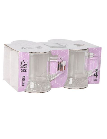 SET 4 VASOS CHUPITO 25CC ROYAL GOLD