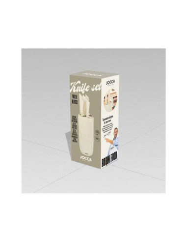 SET 5 CUCHILLOS ACERO INOXIDABLE + TACOMA CREMA JOCCA