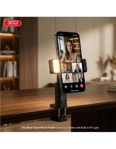 SOPORTE CLIP PARA SMARTPHONE CON LUZ LED SS42 XO