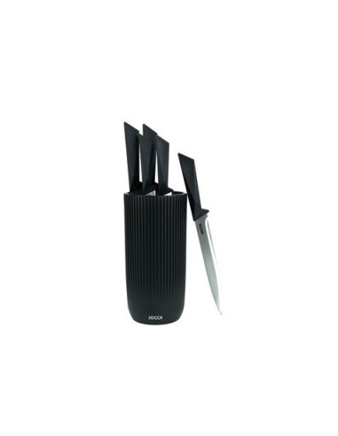 SET 5 CUCHILLOS ACERO INOXIDABLE + TACOMA NEGRO JOCCA