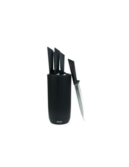 SET 5 CUCHILLOS ACERO INOXIDABLE + TACOMA NEGRO JOCCA