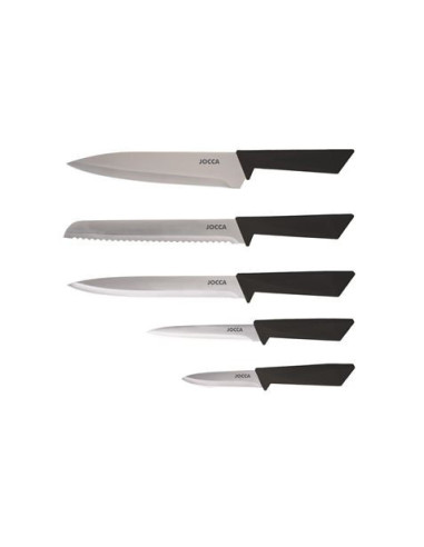SET 5 CUCHILLOS ACERO INOXIDABLE + TACOMA NEGRO JOCCA