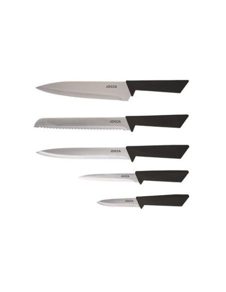 SET 5 CUCHILLOS ACERO INOXIDABLE + TACOMA NEGRO JOCCA