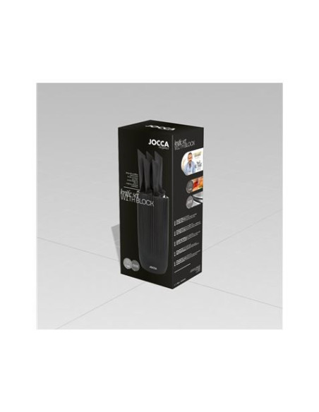 SET 5 CUCHILLOS ACERO INOXIDABLE + TACOMA NEGRO JOCCA