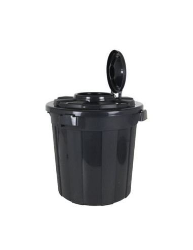 CUBO BASURA 50 LITROS CON TAPA Y ANCLAJE NEGRO