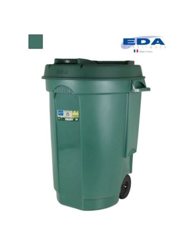 CUBO PAPELERA CON RUEDAS 110 LITROS VERDE EDA