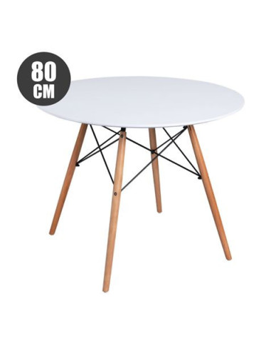MESA REDONDA DESIGN D500 80CM BLANCA MUVIP