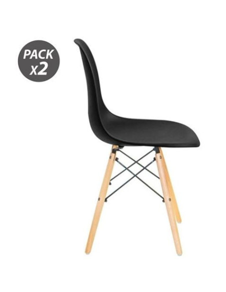 PACK 2 SILLAS DESIGN D100 NEGRAS MUVIP