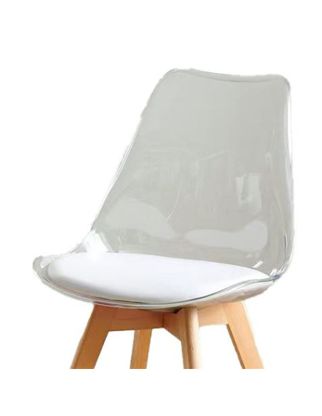 PACK 2 SILLAS DESIGN D1000 TRANSPARENTES + COJÍN BLANCO MUVIP