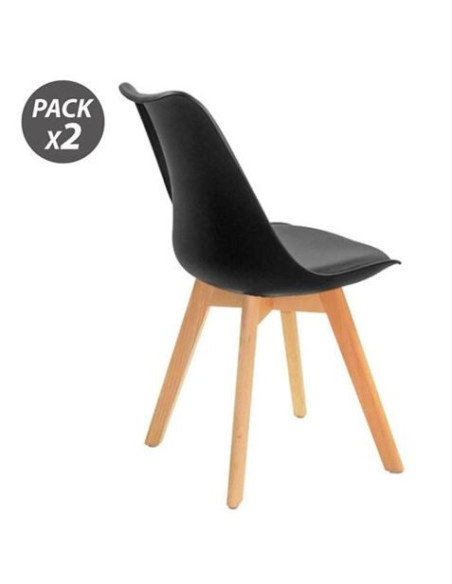 PACK 2 SILLAS DESIGN D200 NEGRAS MUVIP