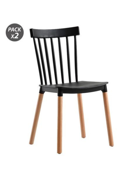 PACK 2 SILLAS DESIGN D800 NEGRAS MUVIP