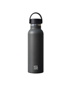 BOTELLA TERMO 600ML ACERO INOXIDABLE BASE SILICONA GRIS SAFTA