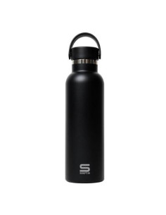 BOTELLA TERMO 600ML ACERO INOXIDABLE BASE SILICONA NEGRO SAFTA