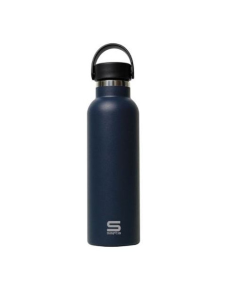 BOTELLA TERMO 600ML ACERO INOXIDABLE NEGRO SAFTA