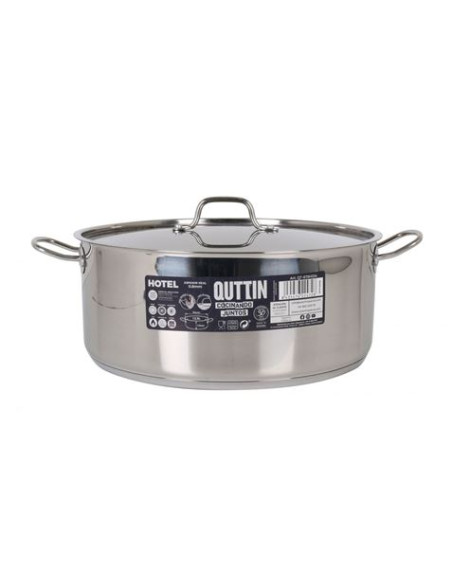 CACEROLA CON TAPA ACERO APTA PARA INDUCCION 12.5L QUTTIN
