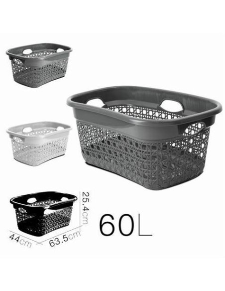 CESTA DE LA ROPA CON ASAS BOHO 60 LITROS