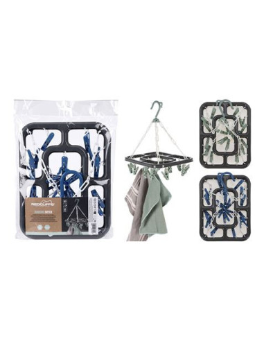 TENDEDERO PLEGABLE 18 PINZAS COLORES SURTIDOS