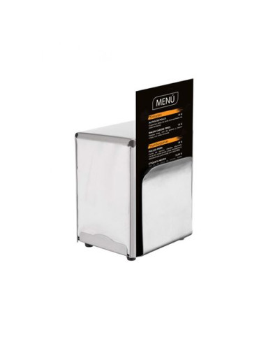 SERVILLETERO HOSTELERIA METALICO INOX CON PORTA MENU MY BAR