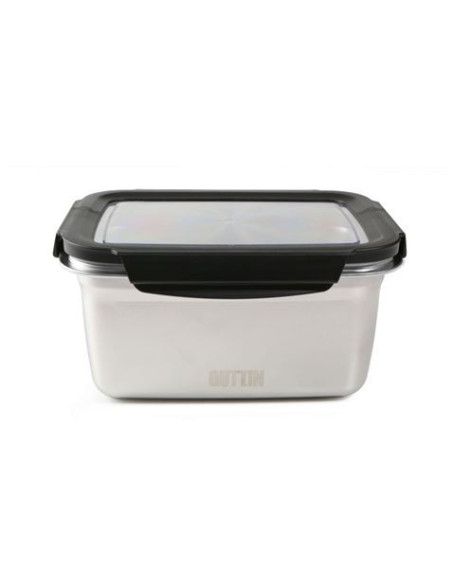 TUPPER RECTANGULAR ACERO INOXIDABLE 2.6 LITRO APTO MICROONDAS QUTTIN