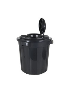 CUBO BASURA 50 LITROS CON TAPA Y ANCLAJE NEGRO 2