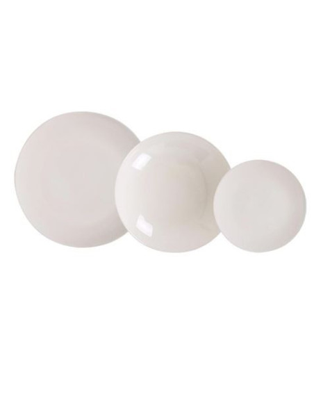 VAJILLA 18 PIEZAS ALFARES MONACO IVORY BRILLO
