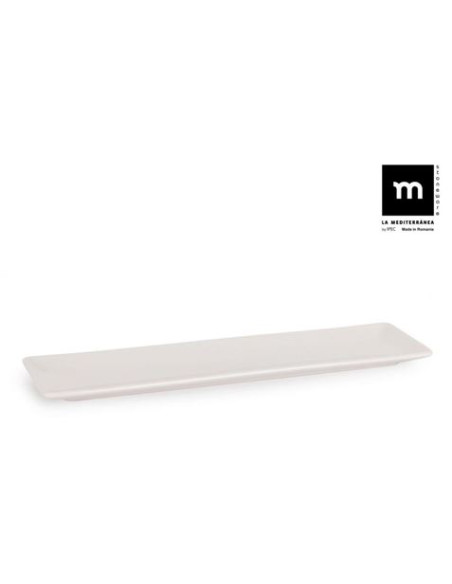 SET 24 FUENTES RECTANGULAR IVORY BRILLO 30X8CM LA MEDITERRANEA