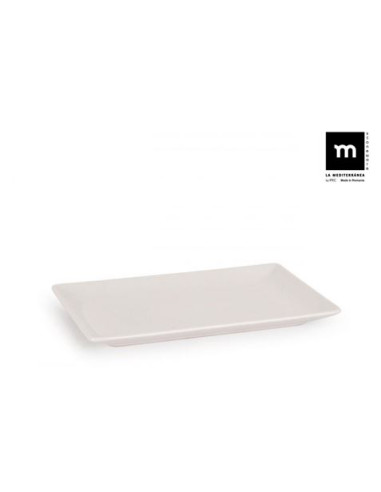 SET 24 FUENTES RECTANGULAR IVORY BRILLO 13X20CM LA MEDITERRANEA
