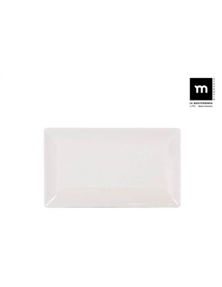 SET 18 FUENTES RECTANGULAR IVORY BRILLO 25X15CM LA MEDITERRANEA
