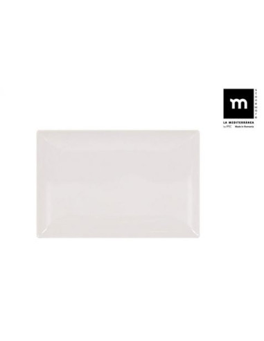 SET 6 FUENTES RECTANGULAR IVORY BRILLO 30X20CM LA MEDITERRANEA