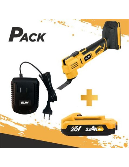 MULTIHERRAMIENTA DE BATERIA 20V + BATERIA 20V 2AH + CARGADOR DE BATERÍA 20V