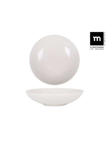 SET 12 PLATOS HONDO 21CM MONACO IVORY LA MEDITERRANEA