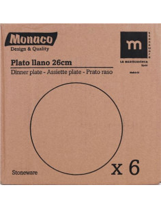 SET 6 PLATOS LLANOS 26CM MONACO IVORY LA MEDITERRANEA 2
